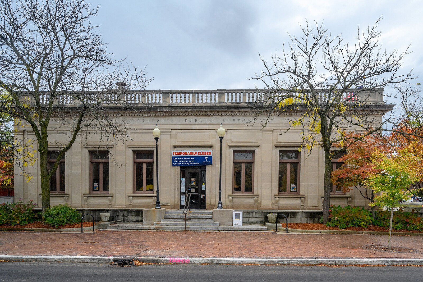 The Ypsilanti District Library Michigan Avenue branch during remediation.