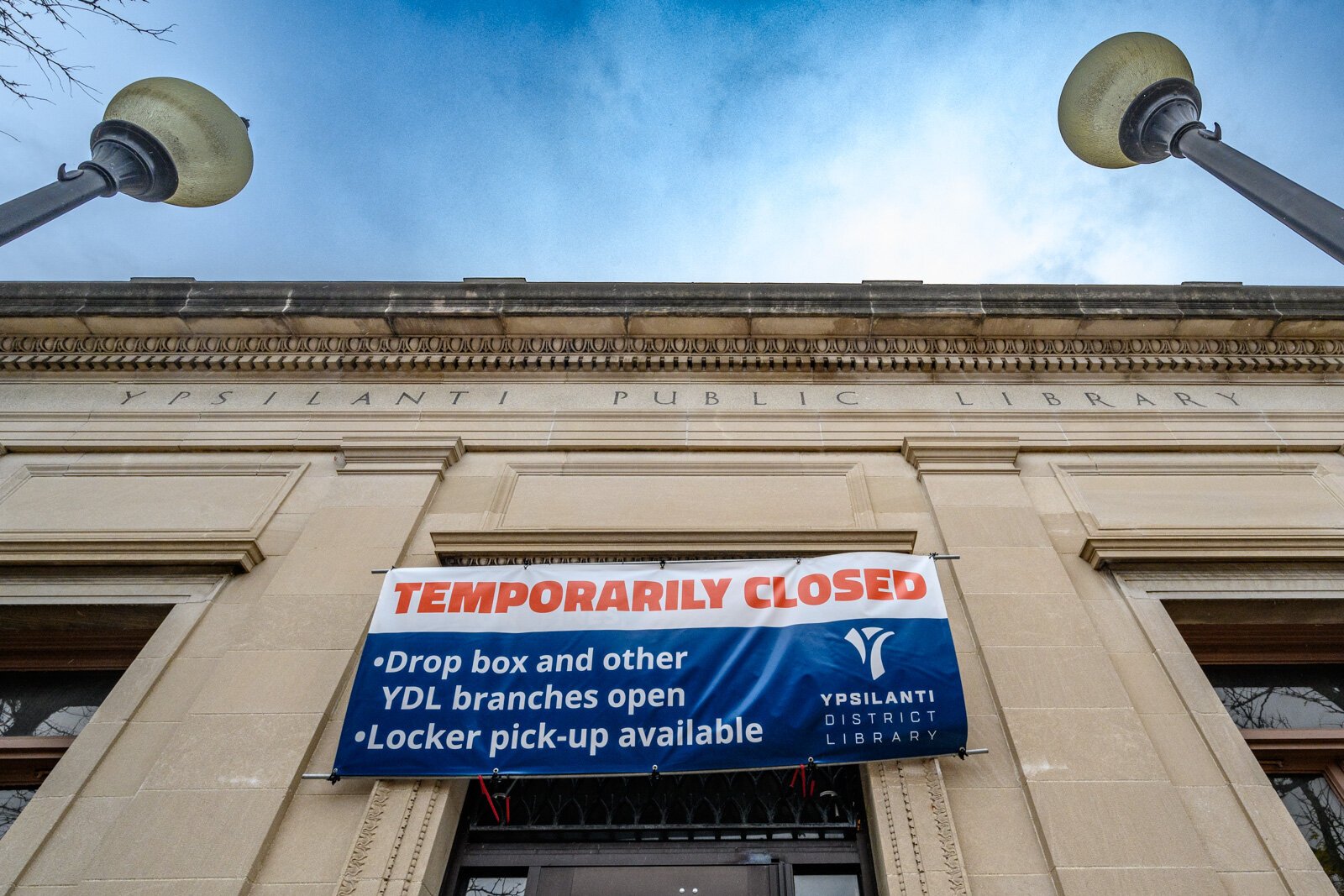 The Ypsilanti District Library Michigan Avenue branch during remediation.