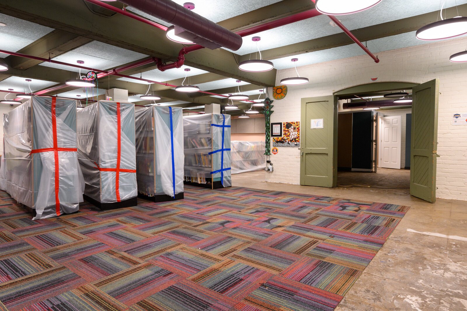 The basement of the YDL Michigan Avenue branch during remediation.