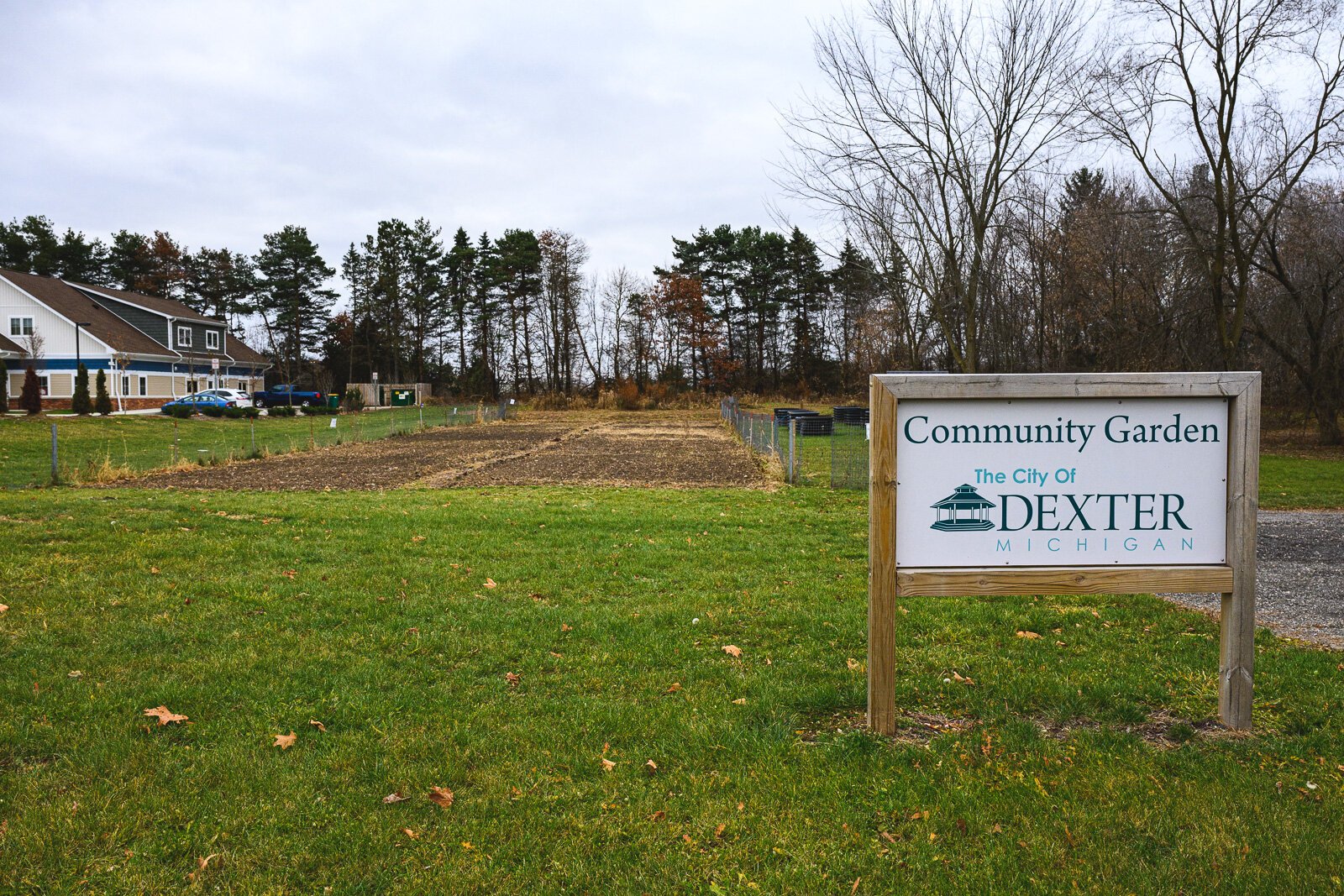 The Dexter Community Garden next to Hilltop View Apartments.