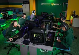 Students in WCC's esports arena.