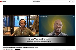 Brian Banks (right) interviews Brian Vincent Rhodes on the Your Career Day YouTube channel.