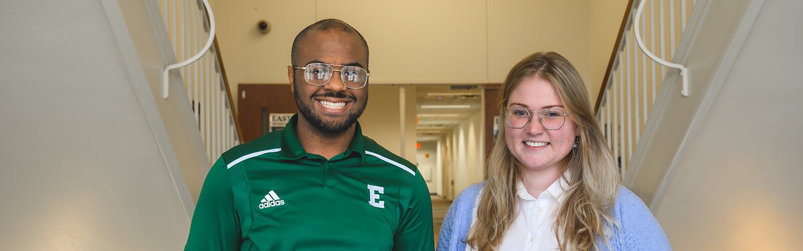 Engage @ EMU Voter Coalition members Lamarr Mitchell and Maggie Whittemore.