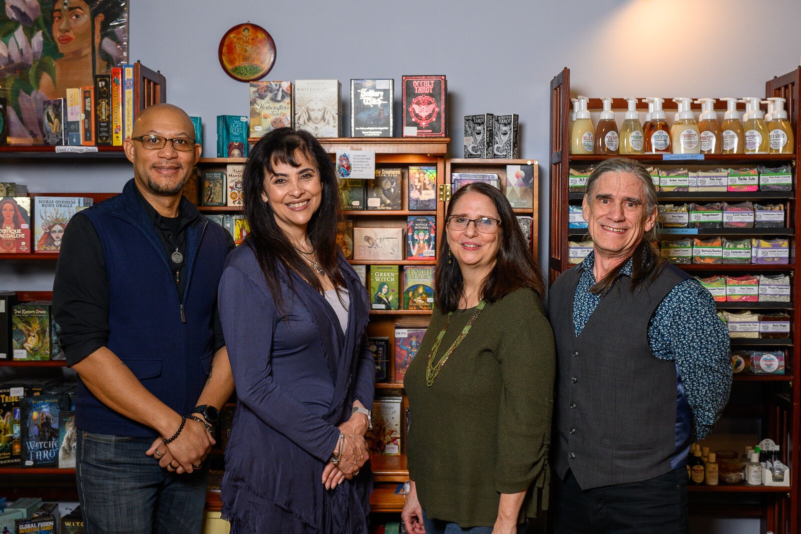 AQuil Dennison, Moira Payne, Mara Evenstar, and Russ Jones at Evenstar's Chalice/