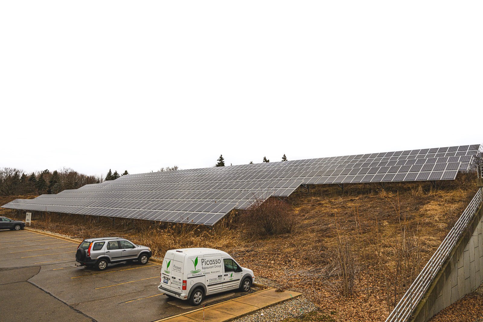 Solar panels on the U of M North Campus Research Complex.