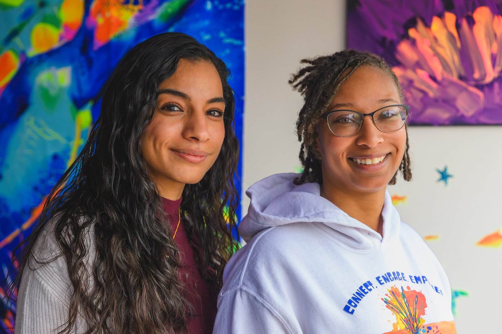 L to R Zee Kennedy and Tiana Haygood at Feed The Need Sensory Zone at Unique Care Connect Community Center.