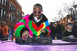 Problematic Black Hottie DJing at FestiFools 2024.
