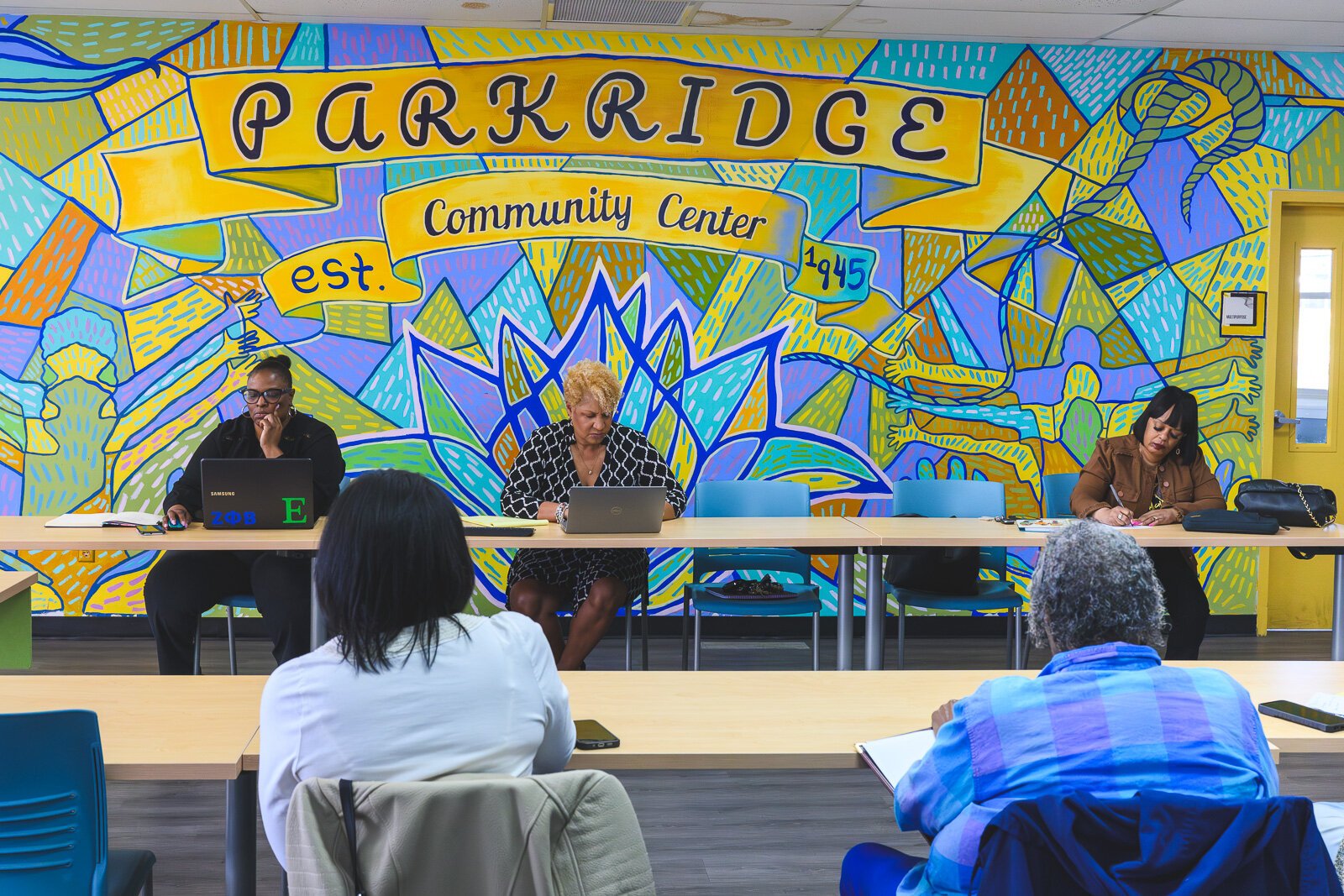A Monday morning meeting at Parkridge Community Center in Ypsilanti.