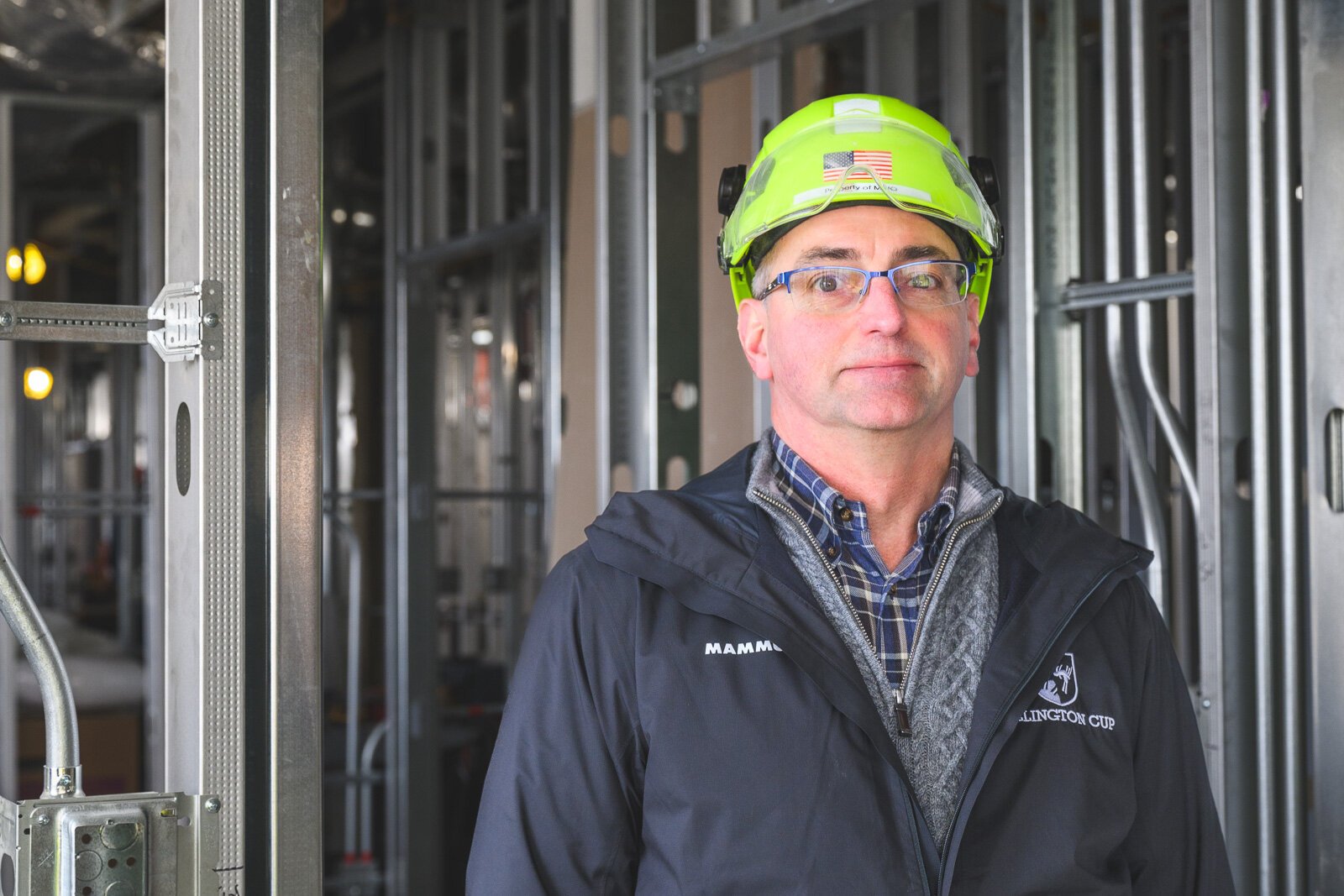 MI-HQ President Mark Smith at the former EMU Gary Owen College of Business under renovation.