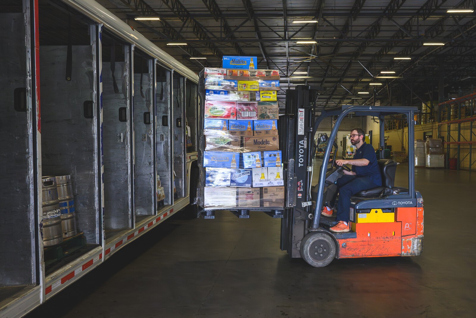 Loading beer trucks at O&W Inc.