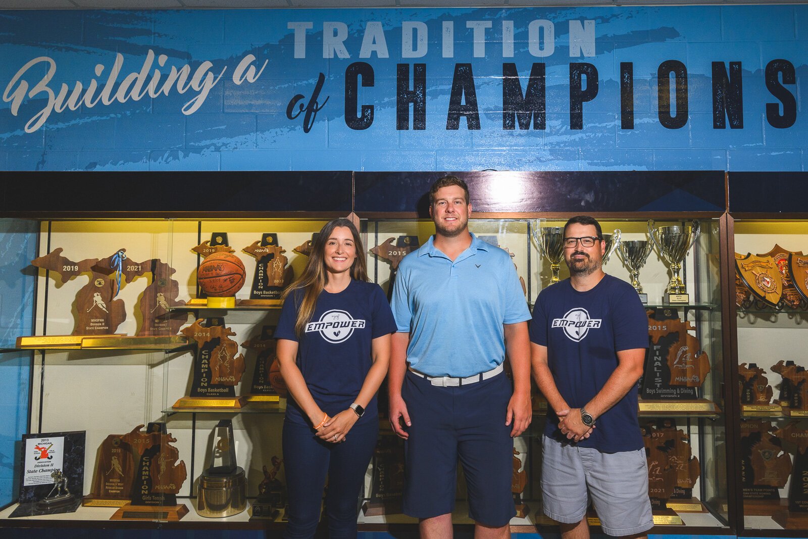 Melissa Schmidt, Will Heininger, and Andy Nalepa at Skyline High School.