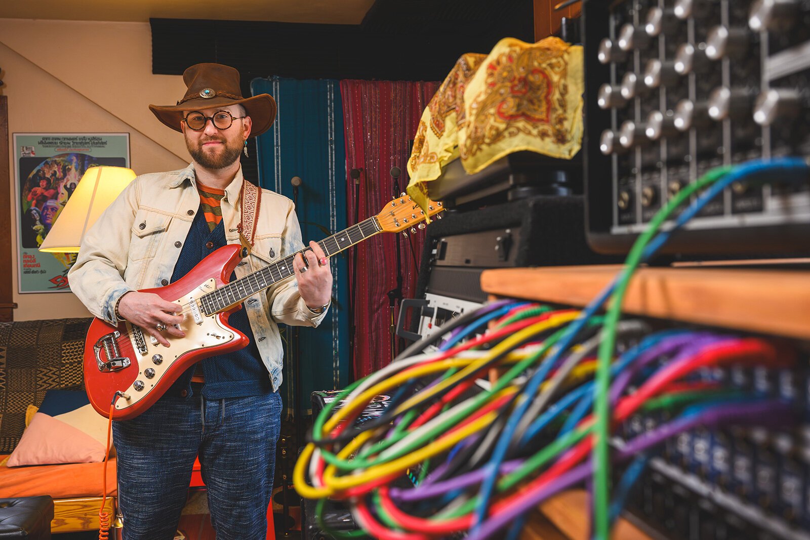 Evan Haywood at Black Ram Treehouse studio.