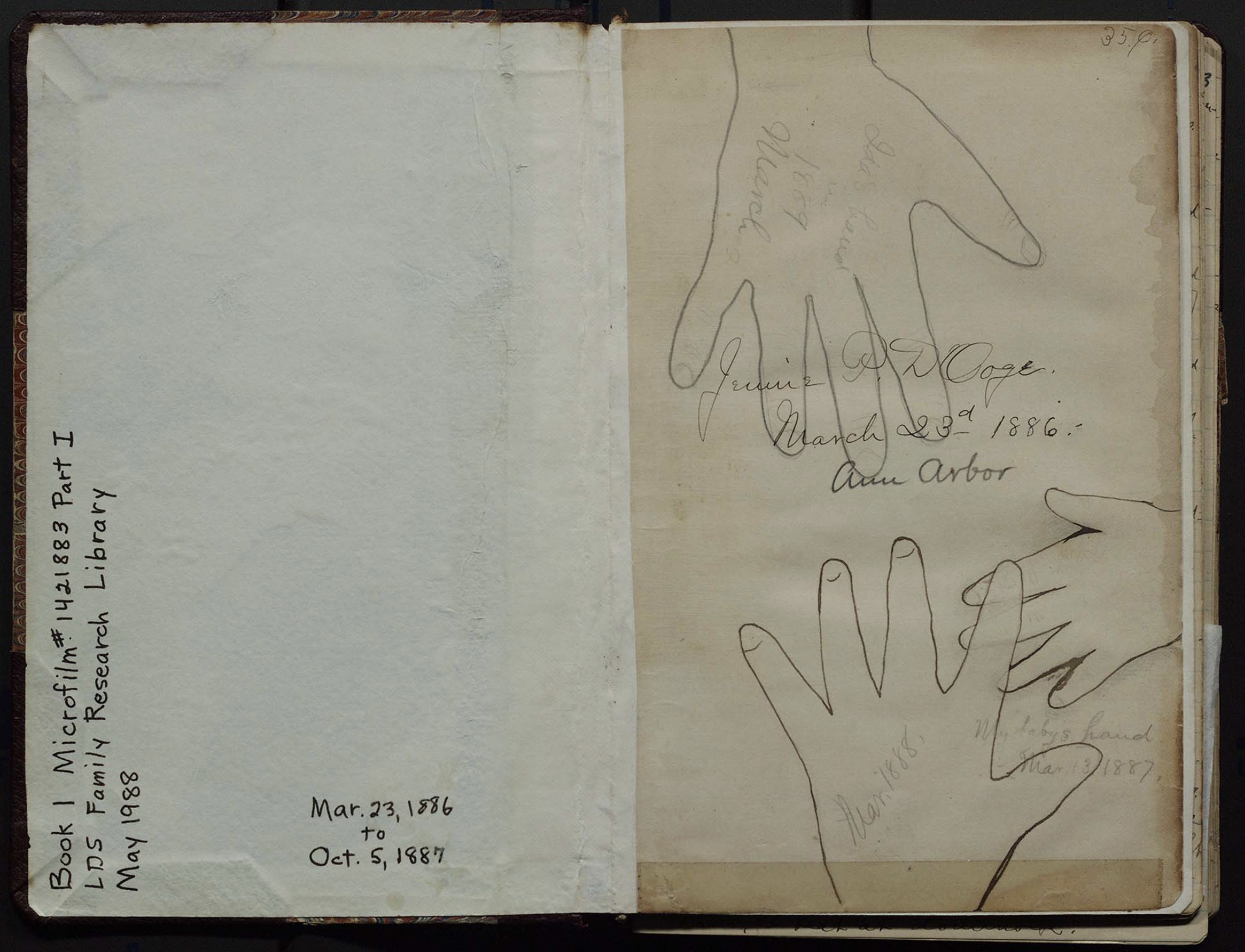 The first page of Jennie D'Ooge's journals.