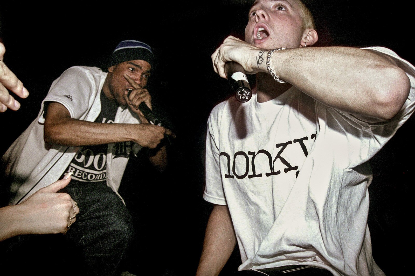 Proof and Eminem photographed by Doug Coombe in 1999.
