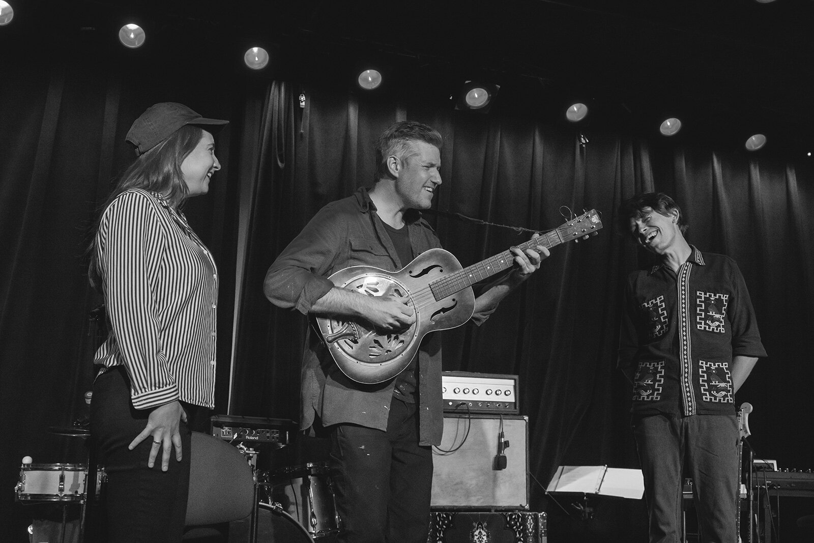 Samantha Cooper, Chris Bathgate, and Graham Parsons performing at The Ark in 2022.