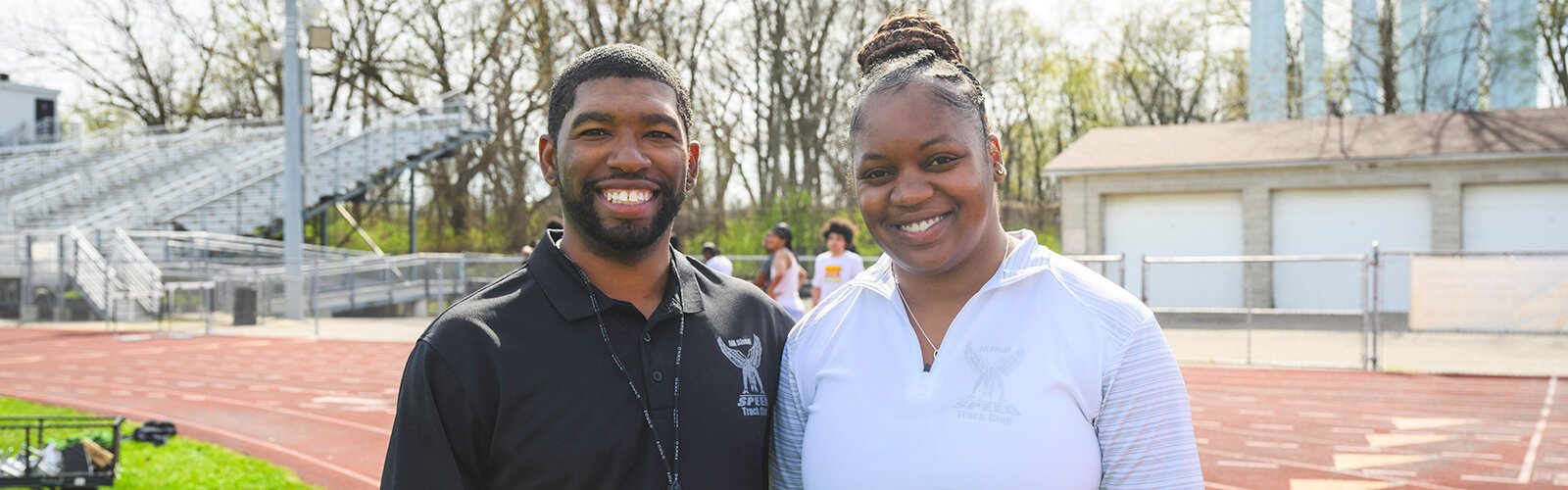 All About Speed Track Club coach Sean Brandon Jr. with his wife/AASTC treasurer Jessica Brandon.