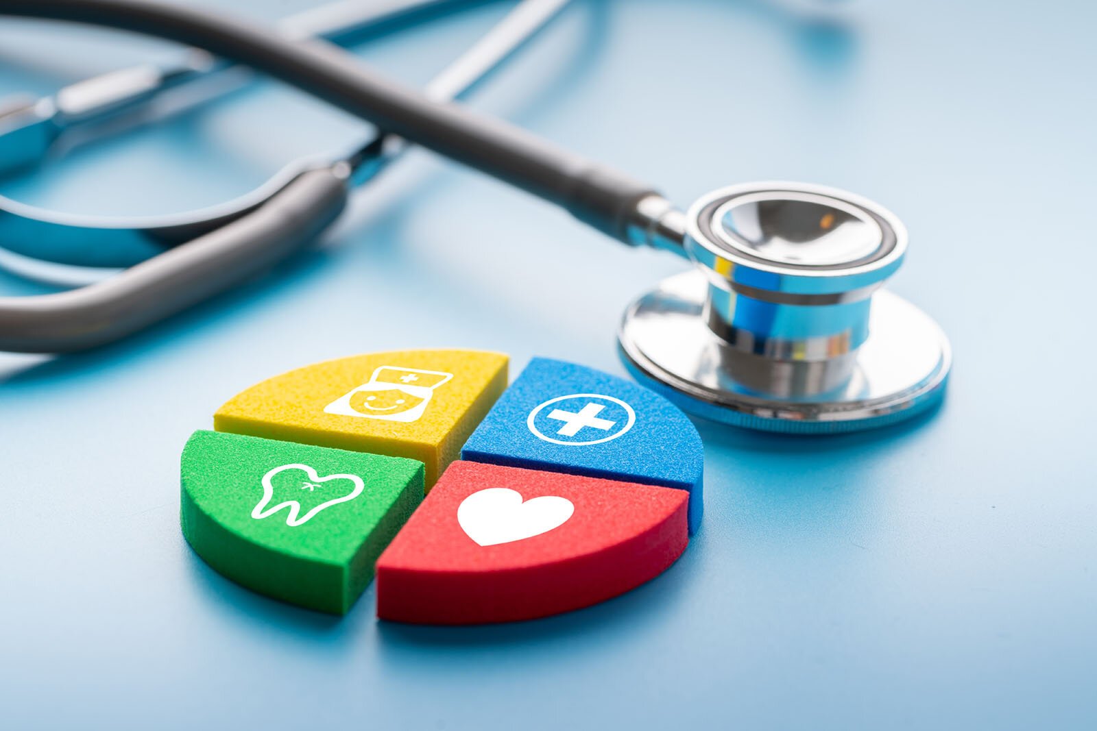 Stethoscope and health puzzle