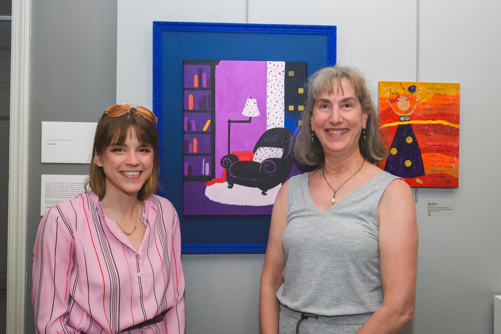 Erin Abramowicz and Kim Huhn at "Share: An Ypsi Fine Arts Club Exhibition."