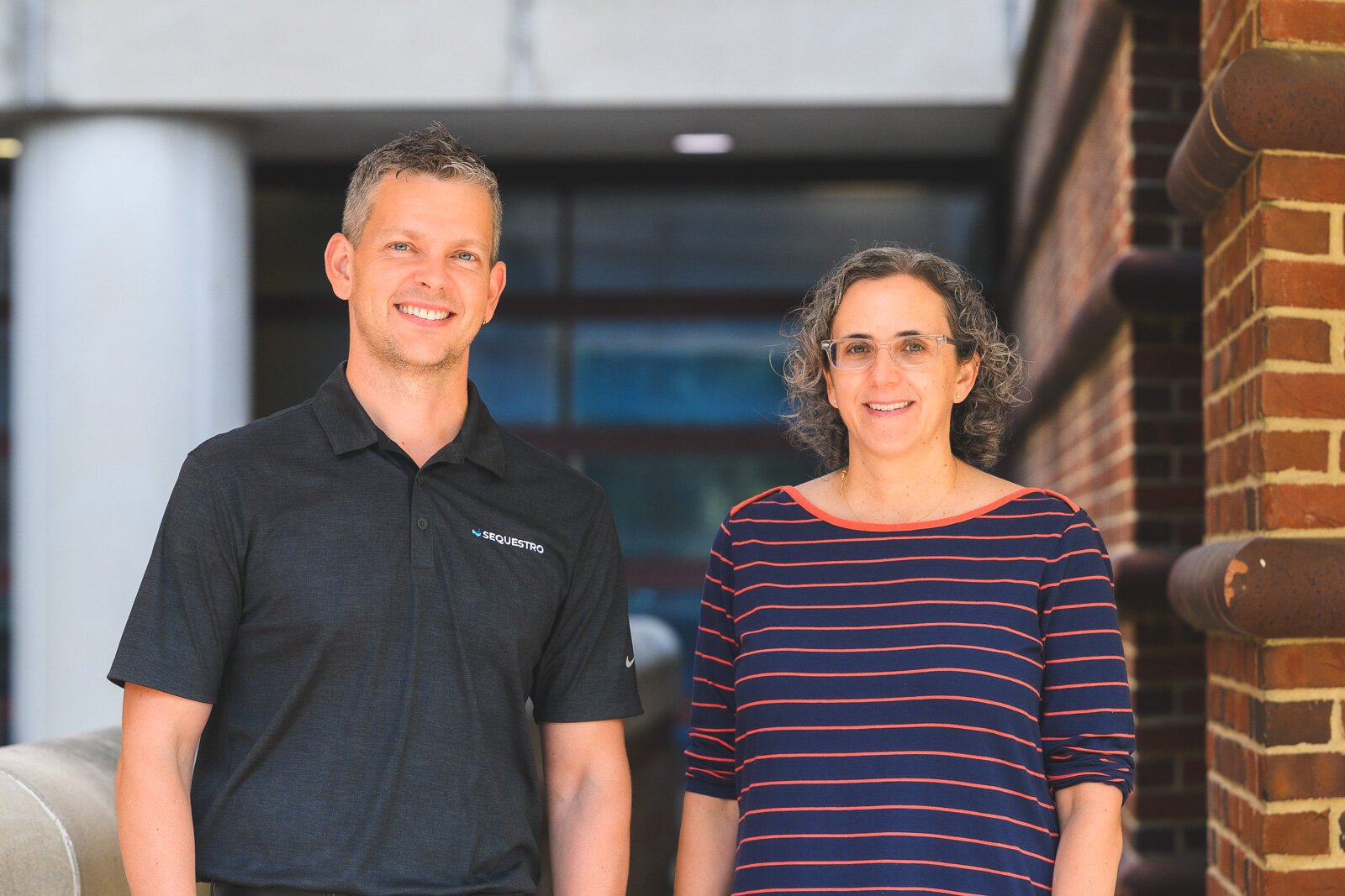 Juergen Koller is the CEO and Anne McNeil is the co-founder of Sequestro, an Ann Arbor company that uses sawdust to clean PFAS chemicals out of water.