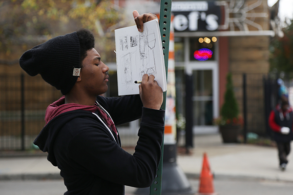 A member of MOCAD's Teen Council.