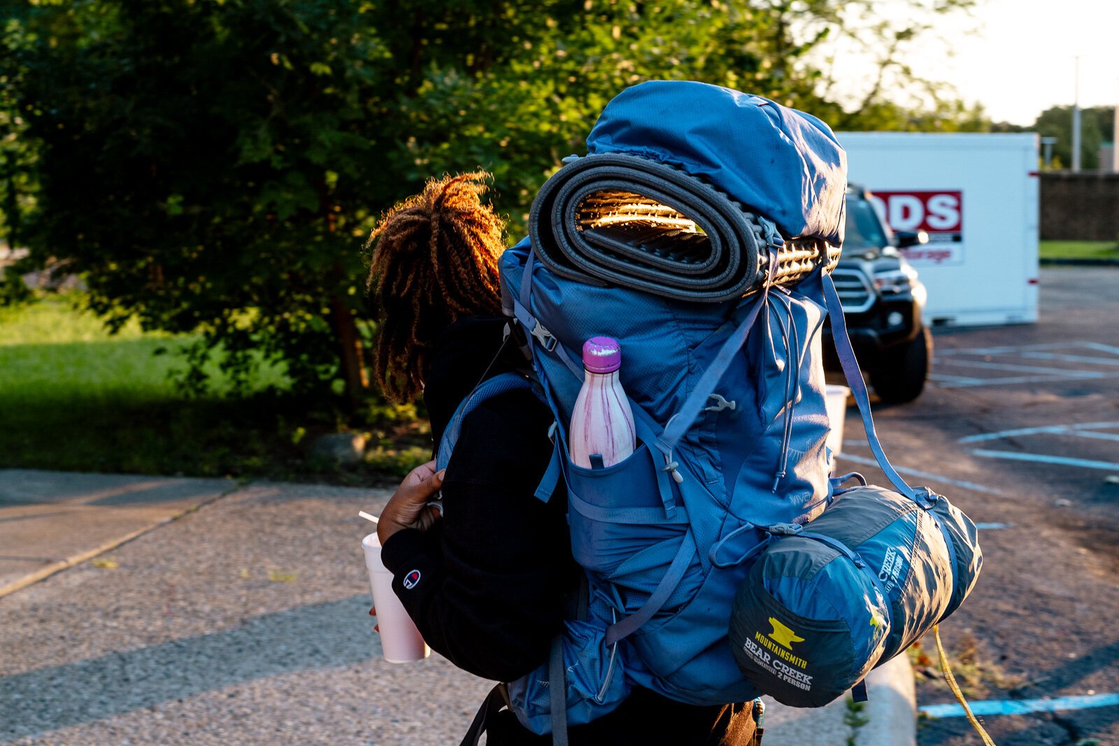 A camper returns from a Detroit Outdoors camping trip to Pictured Rocks.