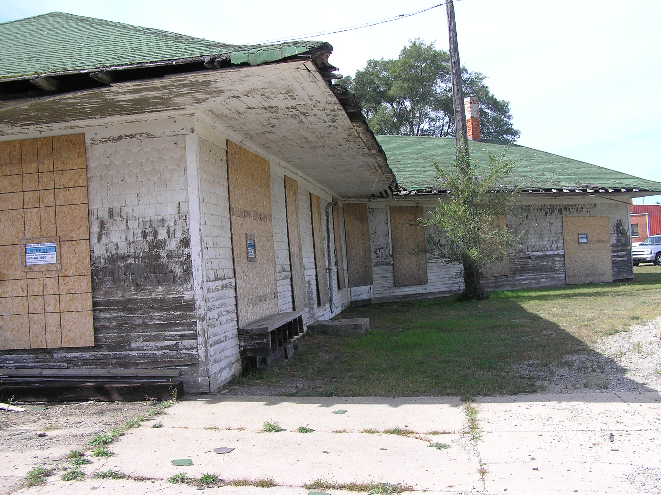 The Clare Union Railroad Depot before restoration