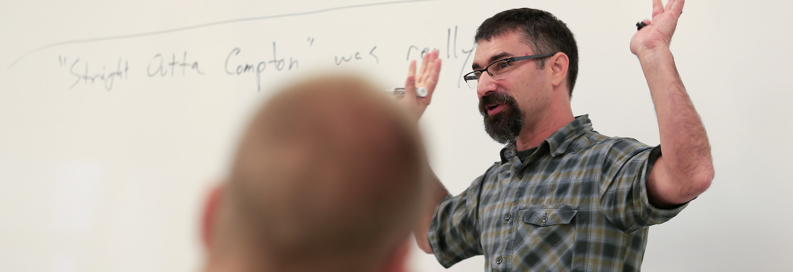 CMU Professor Matt Katz gives a lecture during one of his classes