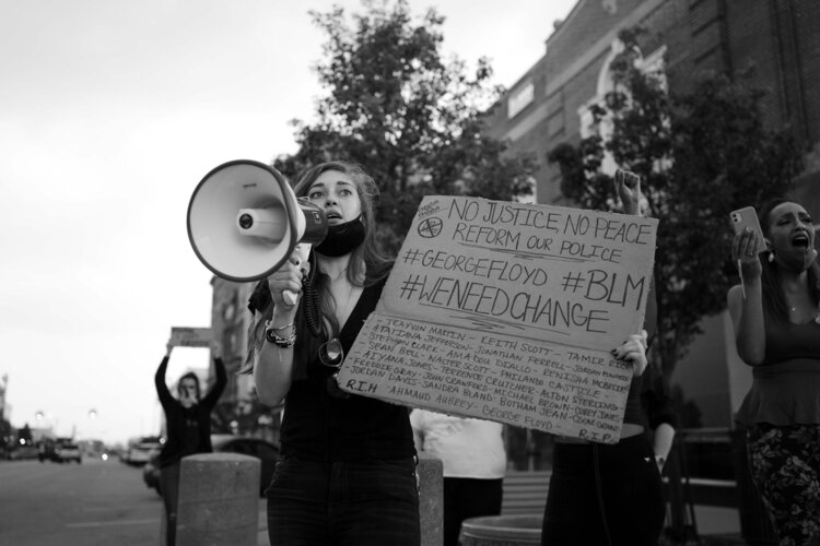 The march in Bay City advocated for peace and police reform.