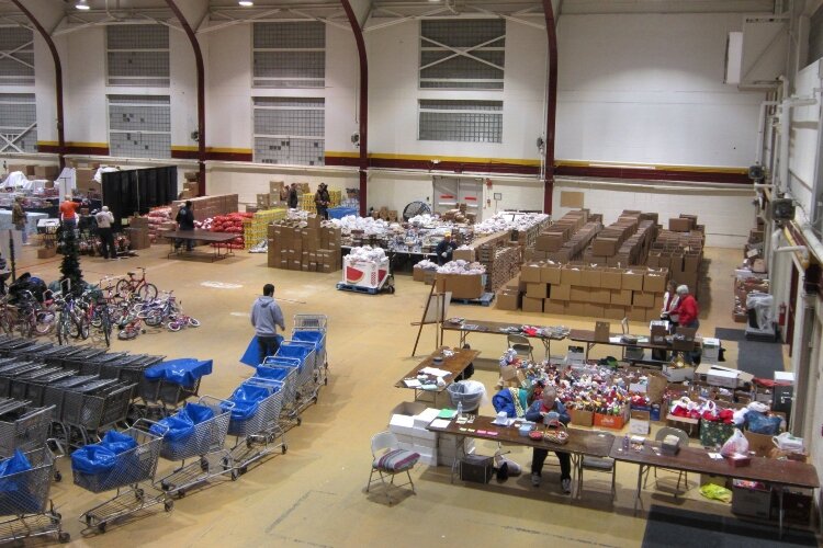 The Christmas Outreach of Isabella County used to be held at Finch Fieldhouse at CMU. This year, it's at Campus Life on High Street. (Photo courtesy of Christmas Outreach of Isabella County)