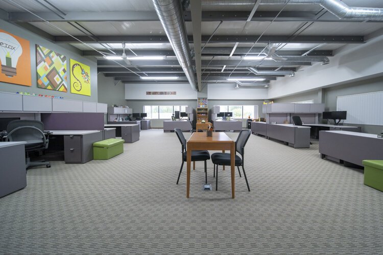 Enterprise Tax Solutions recently moved into a new 5,000 square-foot office space that includes an open concept space for collaboration, an exercise room, and space for what McCormick calls “brain breaks”.