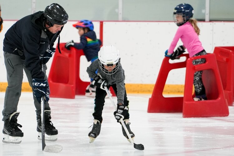 Kids ages 4 to 9 are invited to try hockey out and get a feel for ice skating during the 'Try Hockey for Free' event. (Photo Courtesy of Addy Wachter)