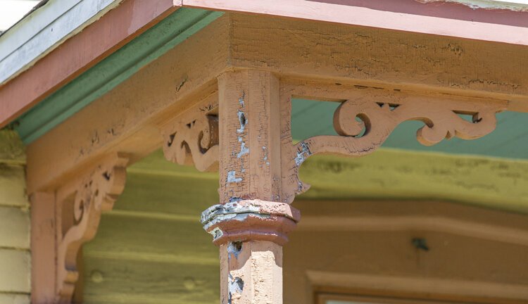 The brackets on the porch of the Doughty house have stayed intact since the home’s construction in the 1860’s.