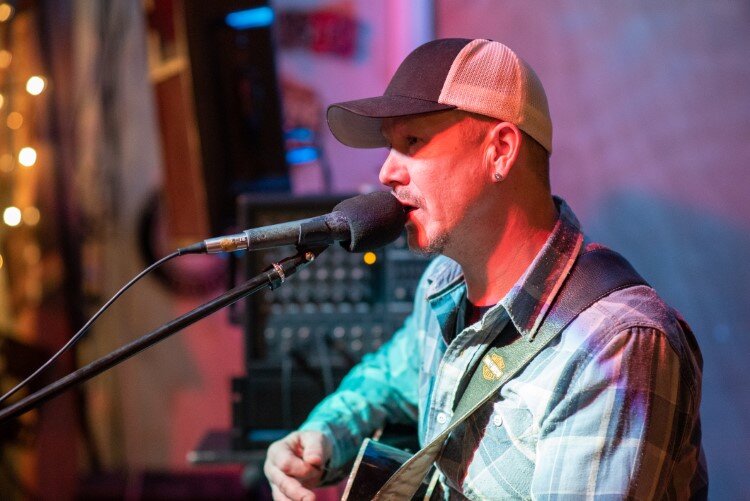 Scott Nelson during a recent acoustic performance at Hunter's Ale House