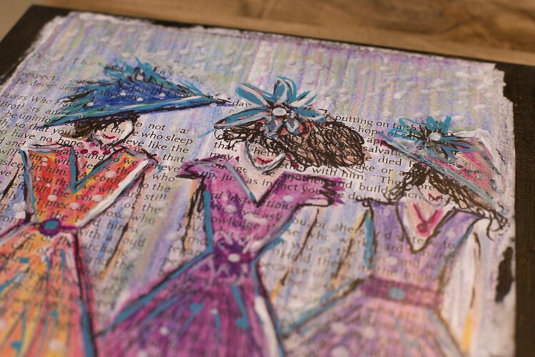 Artwork by Rebecca Hamilton.  "Something about the girls have always drawn me in," says Hamilton. "I don't know what it is or why, but I just love the dresses and the fashion."