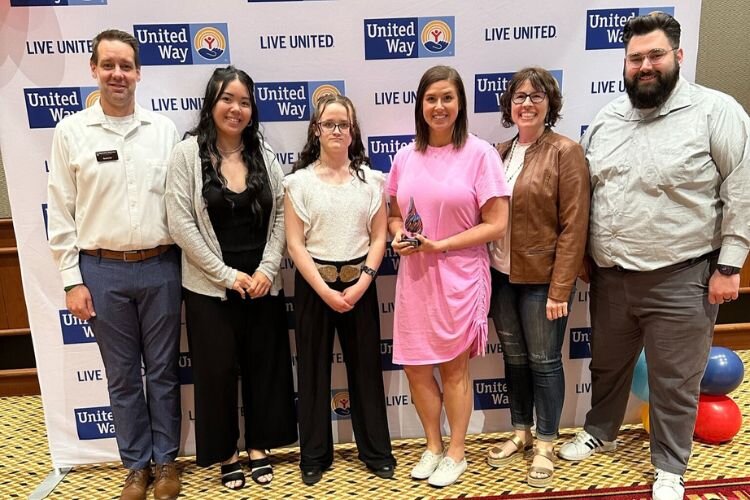 Lauren Cahill received a 2023 Live United Award alongside staff/board of Big Brothers Big Sisters of the Great Lakes Bay Region and her Little Sister.