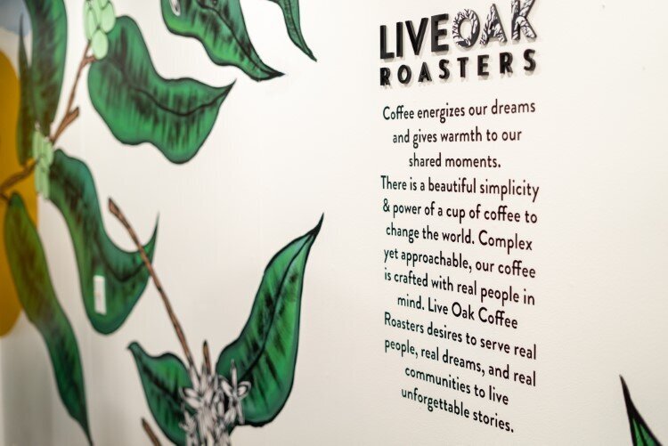 The Live Oak Roasters roasting room.