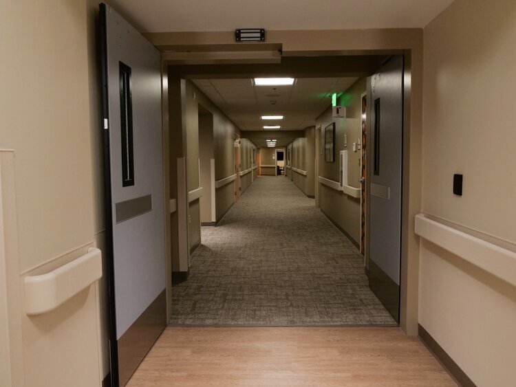 A doorway marks the entrance to the “original” building that was formerly MidMichigan Health Park. A 2017 investment upgraded the facility from about 25,000 square feet to 125,000 square feet.