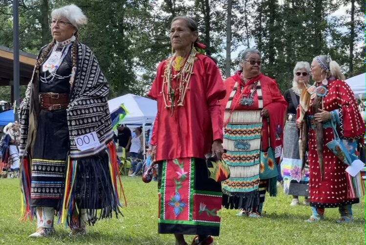 Powwow dancers were separated into age categories.