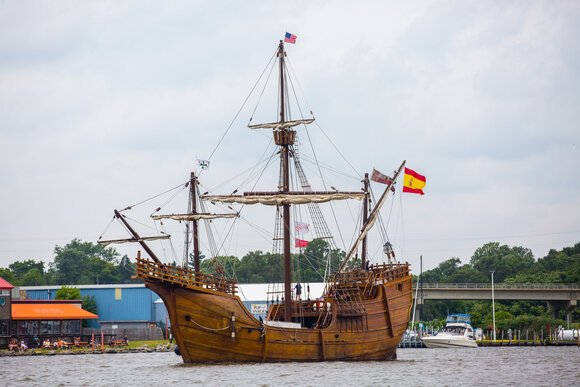 The Santa Maria, a Spanish-built replica of Christopher Columbus’ flagship is making its first voyage on the Great Lakes.