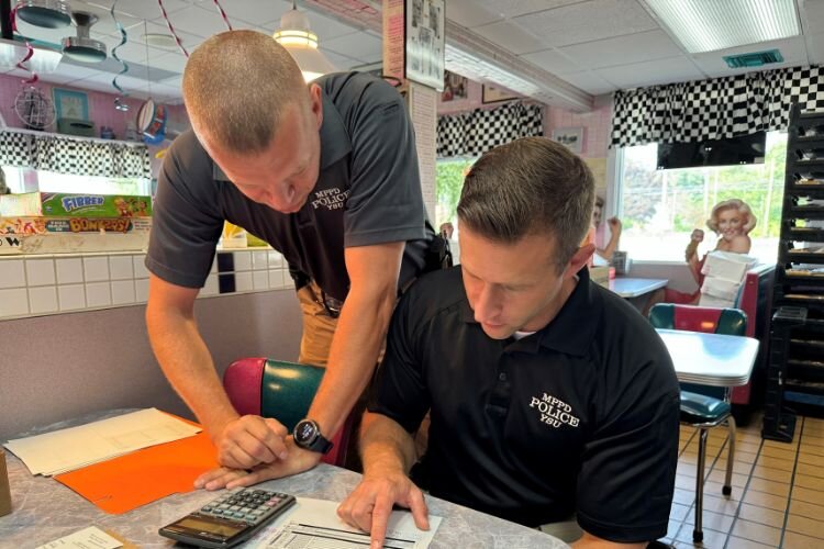Logistic Planning Officer Josh Theisen and Officer Chris Leonard at The Pixie.