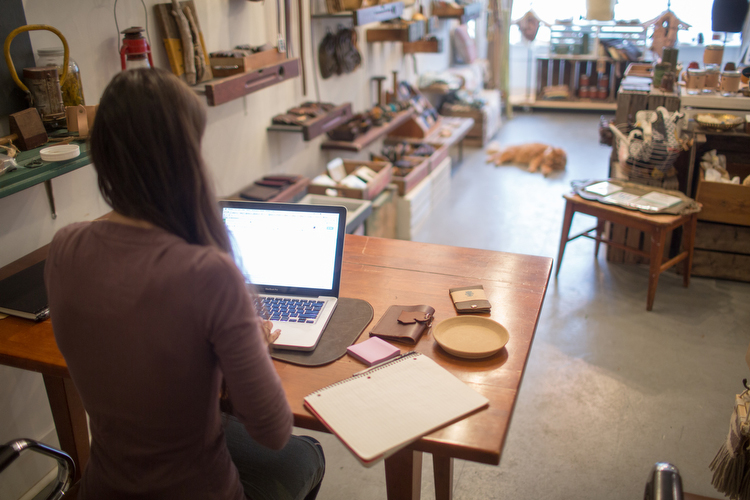 Elyse Welcher, owner of Parliament Boutique in downtown Grand Rapids.