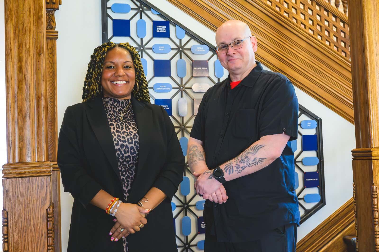 Ashley Carter of Michigan Justice Fund and Adam Grant of A Brighter Way