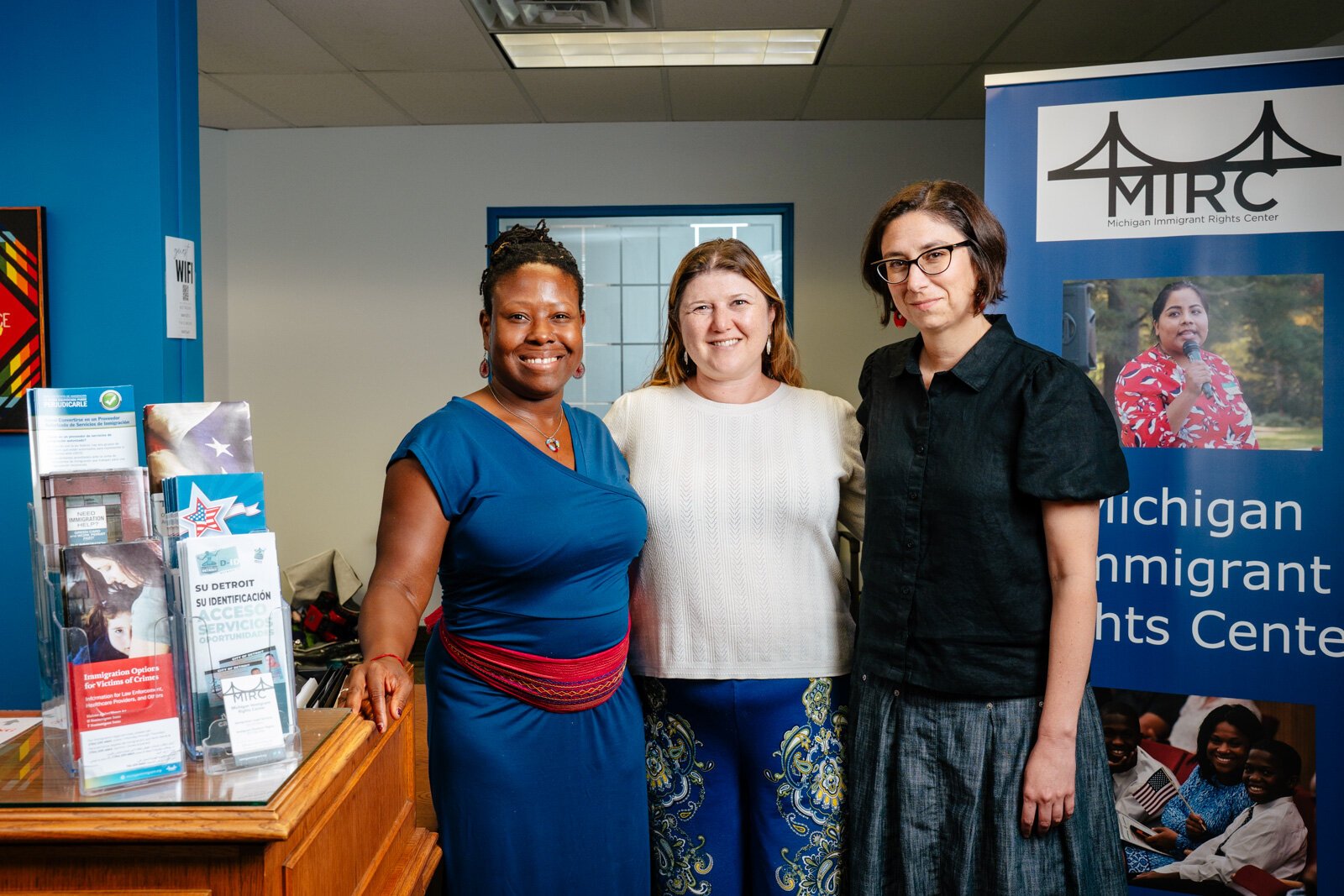 Monica Smith, Yevgenia Gazman, and Christine Sauvé, MIRC Detroit Office.