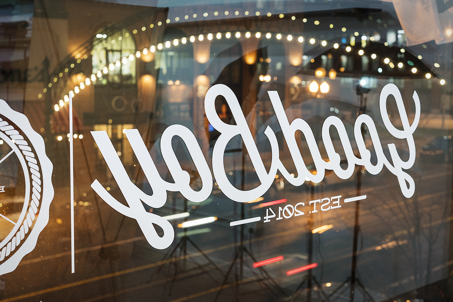 The storefront for GoodBoy Clothing overlooks Saginaw Street. It opened in November 2017.