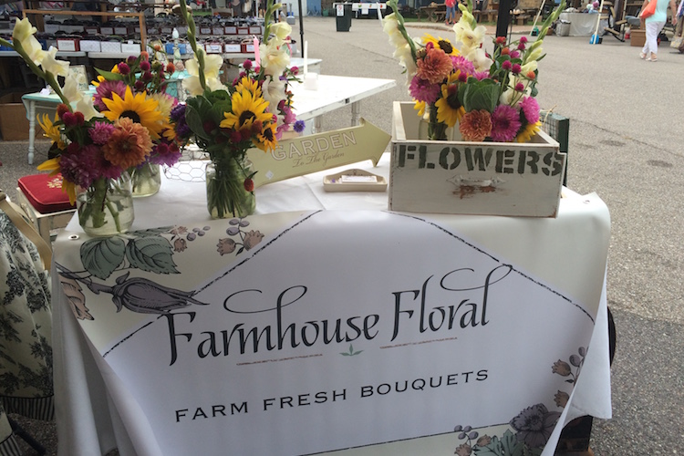 Farmhouse Floral flowers grown and arranged by Pearl Daskam of Ubly at the Port Austin Famers Market