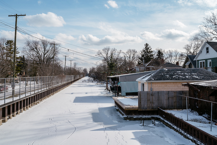 Houses along Detroit's canals