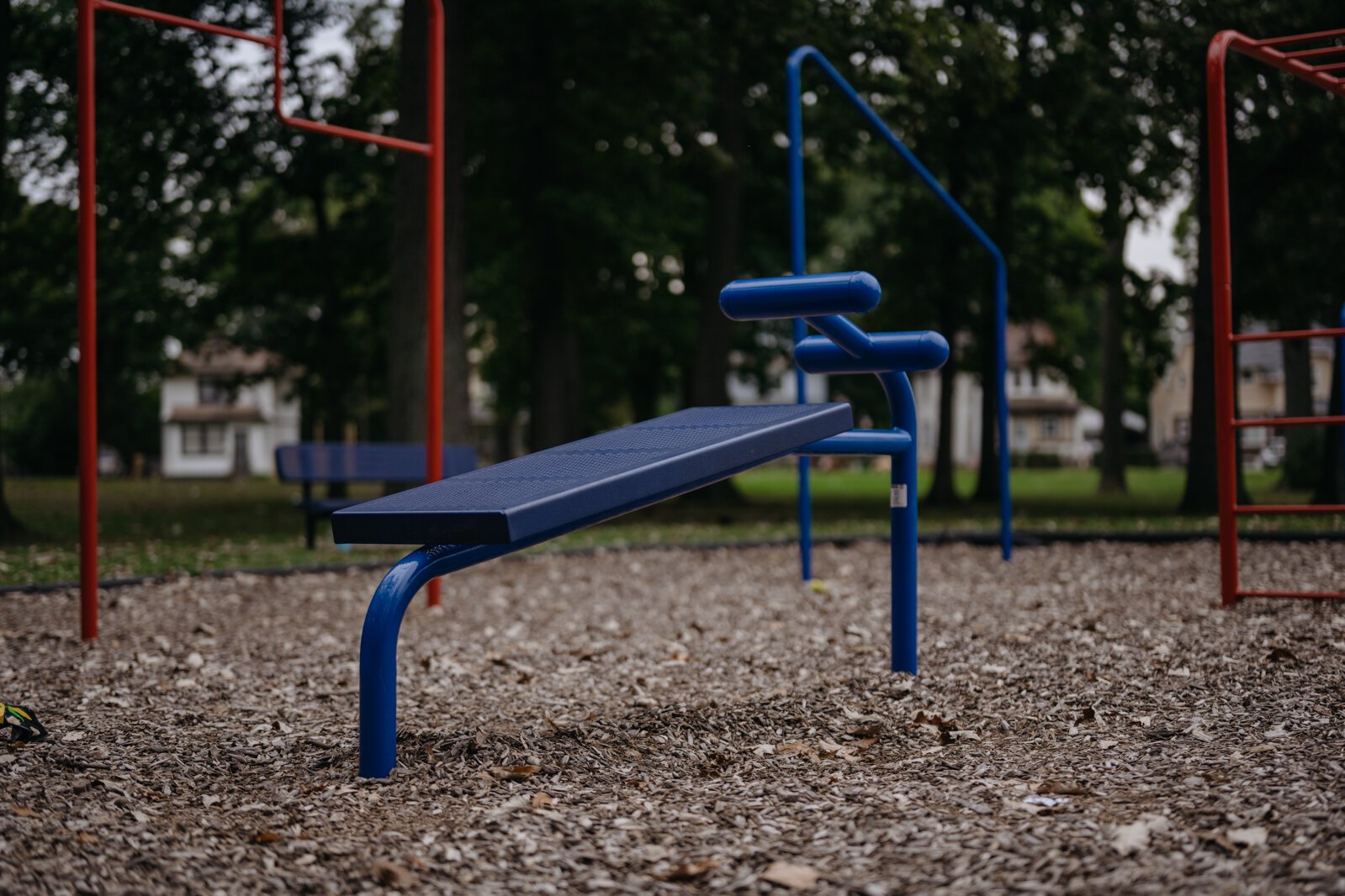 Recently installed fitness equipment at Pontiac's Oakland Park.