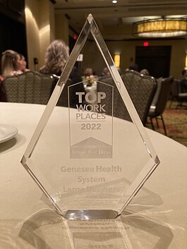 Genesee Health Systems "Top Workplace" award