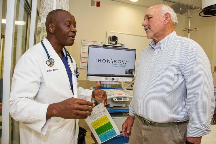 Allegan General Hospital Board Member Jim Connell with ER Medical Director Nathan ZZiwambazza.