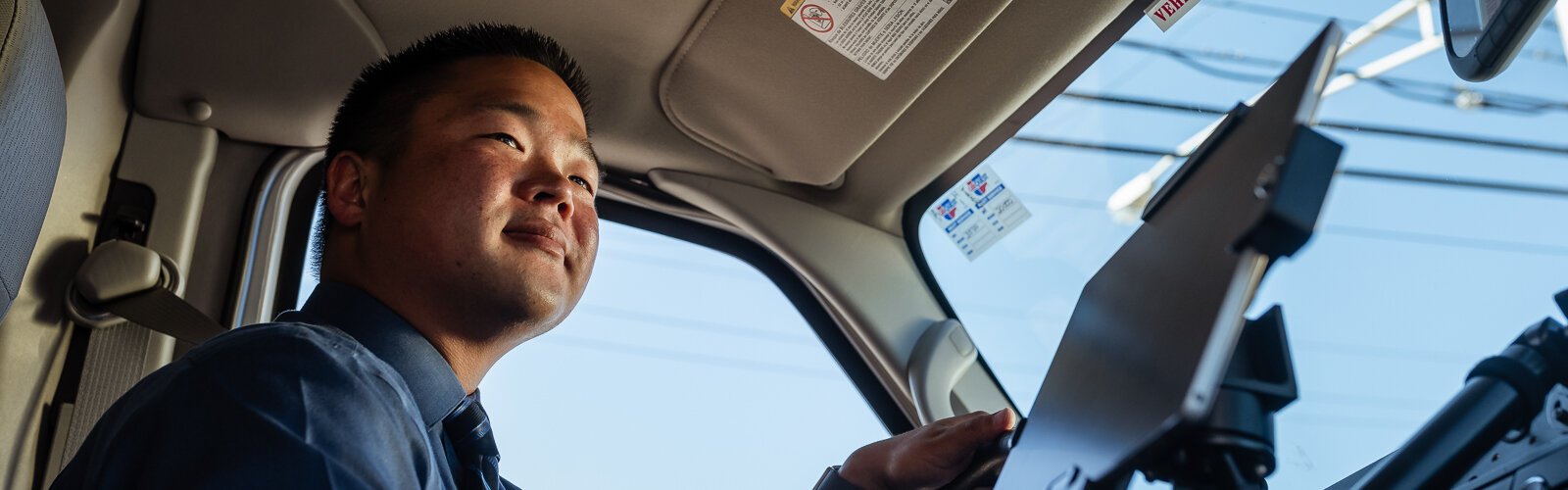 Karl Rock, vice president of south central operations for Emergent Health, in an ambulance.